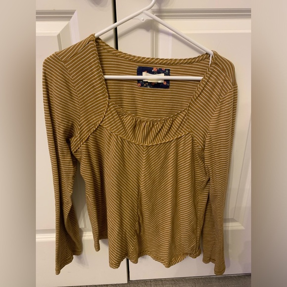 Maeve Anthropologie Striped Long Sleeve Shirt M - Picture 3 of 4